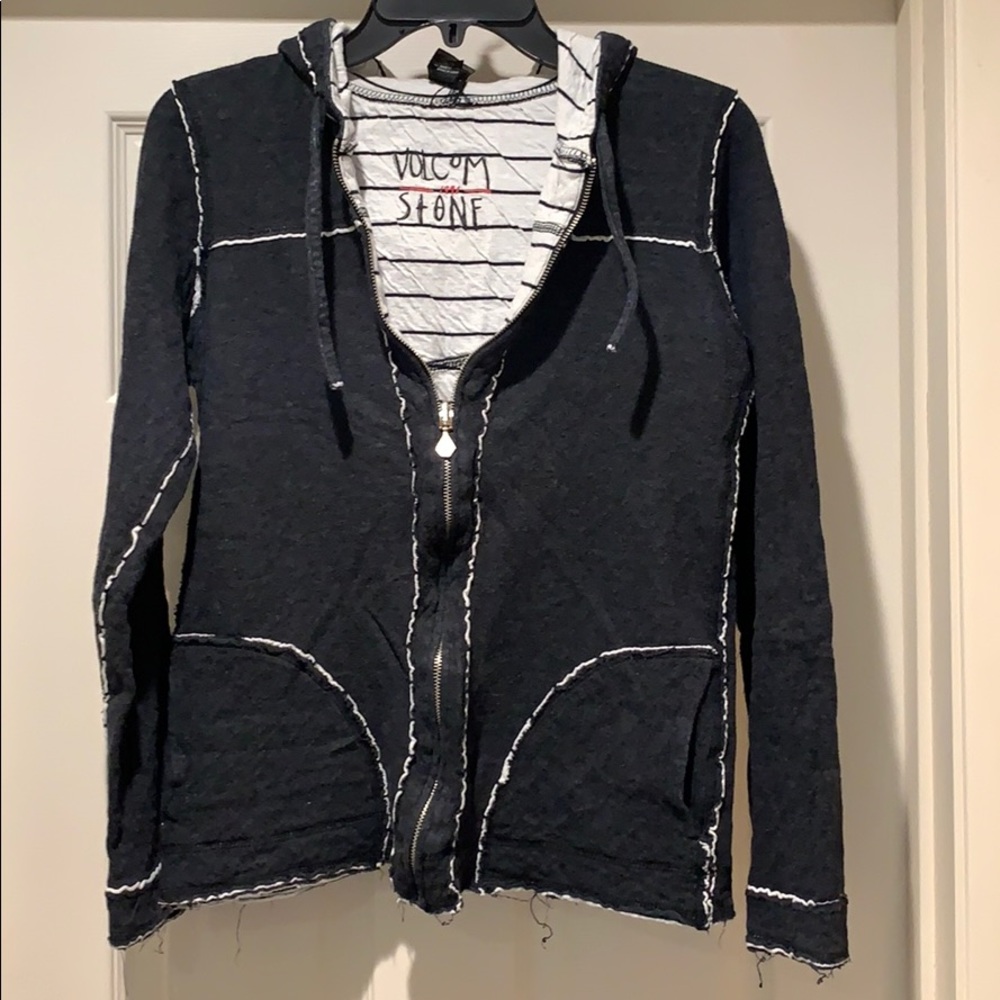 Volcom hoodie zip up with contrast stitching